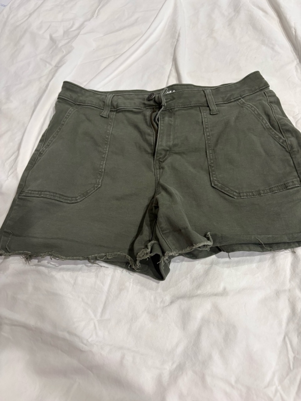 Sonoma Olive Green Frayed Hem Cargo Shorts